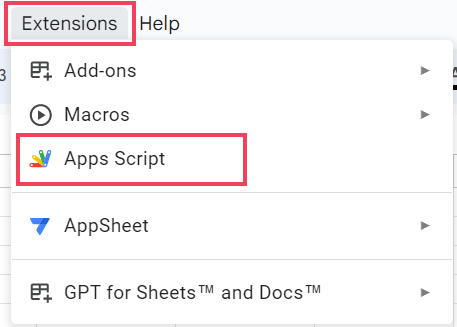 Click on the Apps Script option