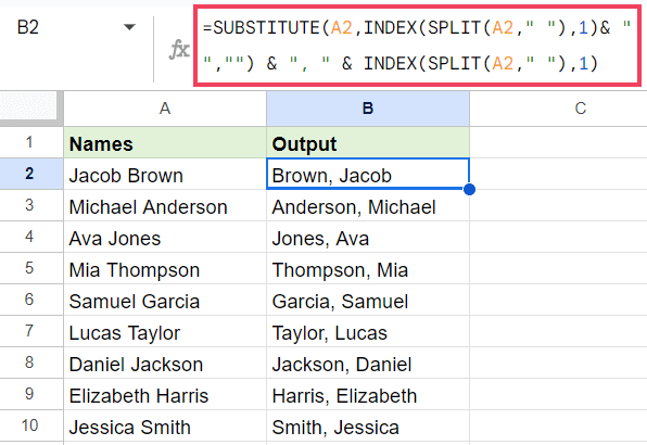 Names are swiped using combination of functions